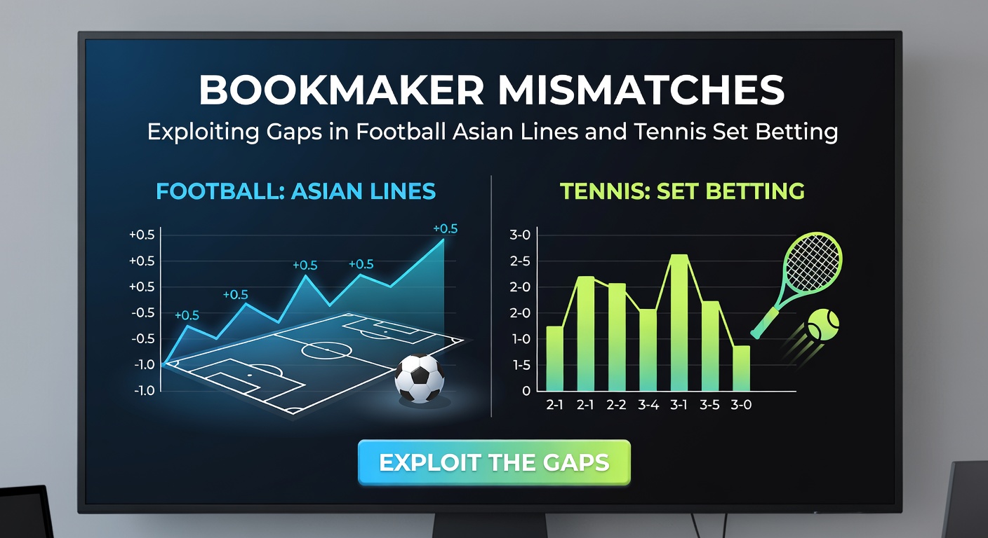 Graph showing discrepancies in Asian handicap lines across multiple bookmakers for a Premier League match, highlighting profit opportunities