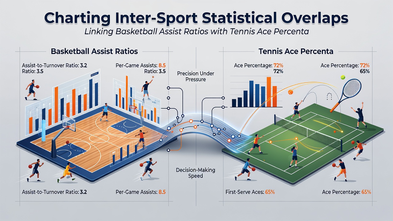 Data visualization linking tennis ace percentages to football accumulator trends and horse racing place markets