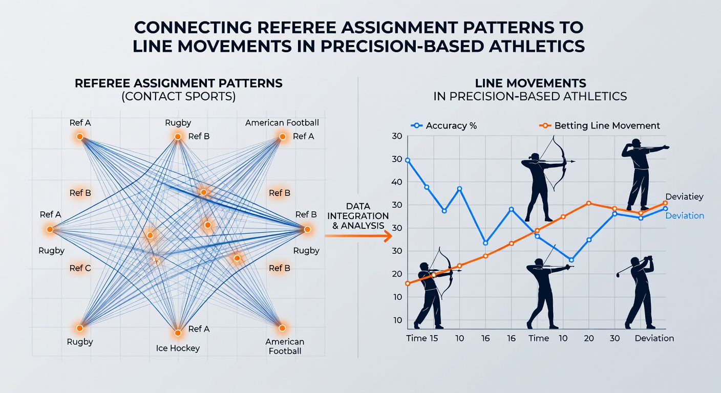 Split-screen graphic comparing referee rotation schedules with precision sport line charts