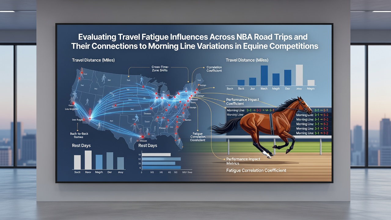 NBA team bus traveling across states during a road trip with fatigue analysis overlays