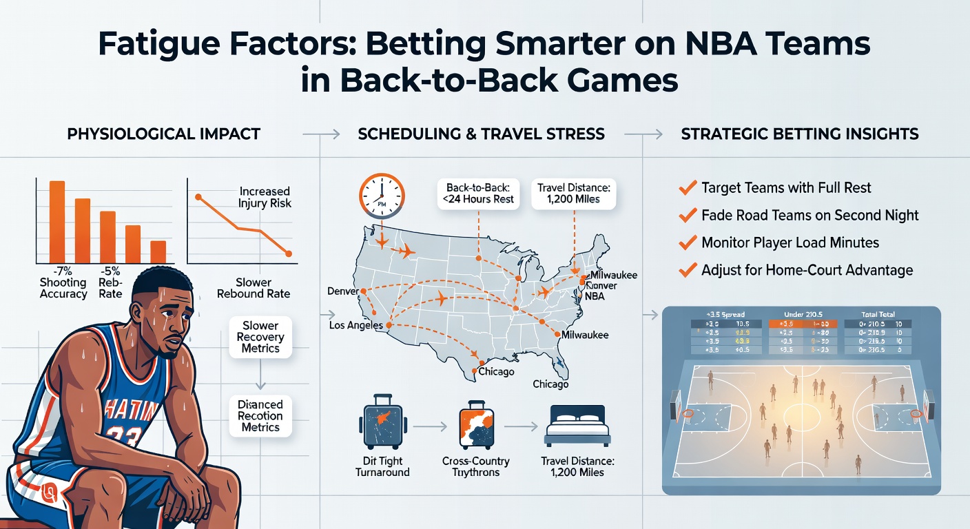Graph displaying NBA back-to-back win rates and performance drops over multiple seasons