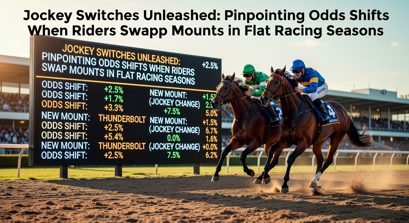 Jockeys conferring with trainers before a flat race, highlighting rider mount changes and their impact on betting odds