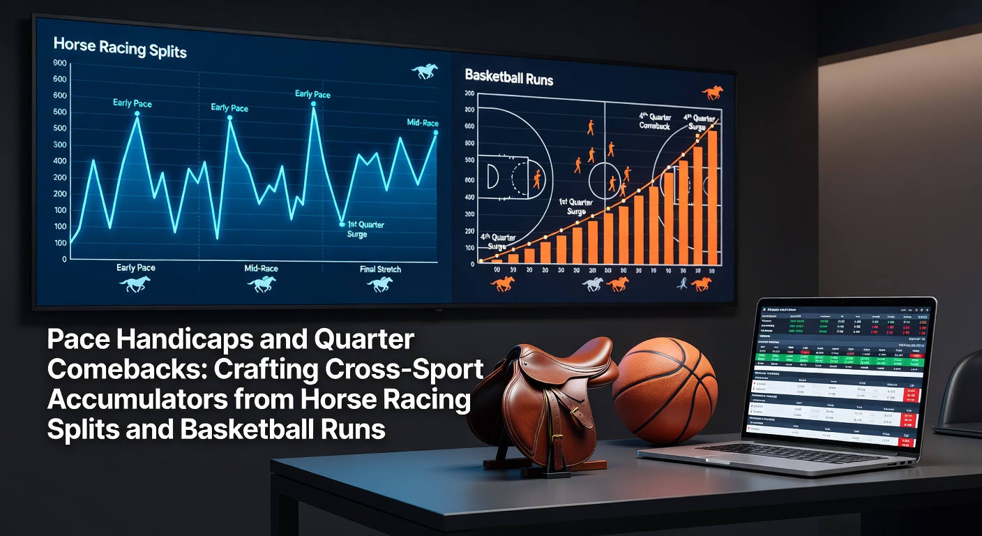 Chart showing horse racing pace splits overlaid with basketball quarter comeback trends