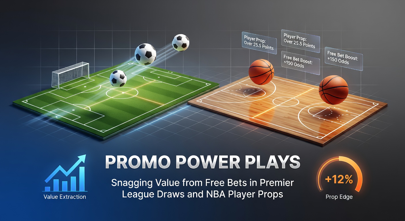 A tense Premier League stalemate on the pitch with overlaid betting slips highlighting free bet promotions and draw odds