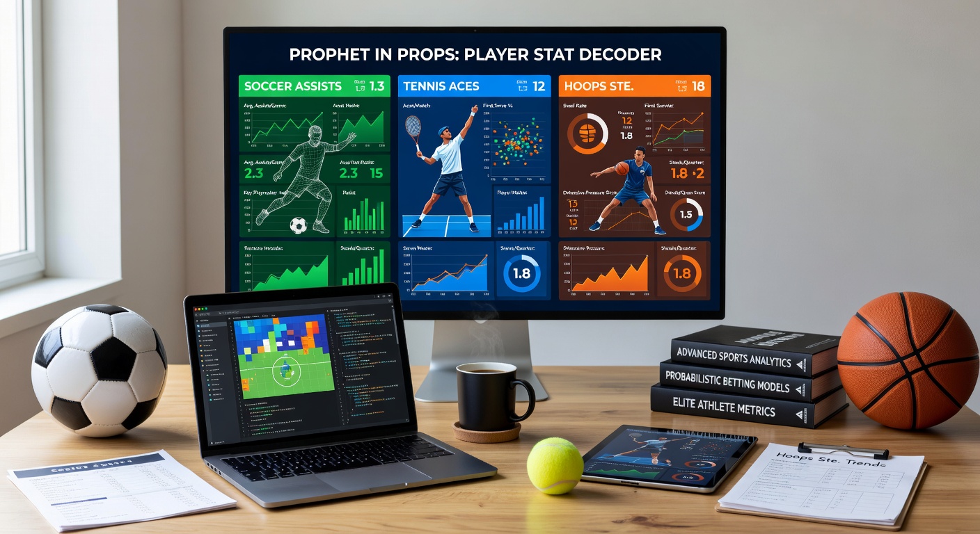 Close-up of a tennis ace blasting across the net on a clay court, with serve speed overlay and player stats highlighted, capturing the precision of prop betting in tennis