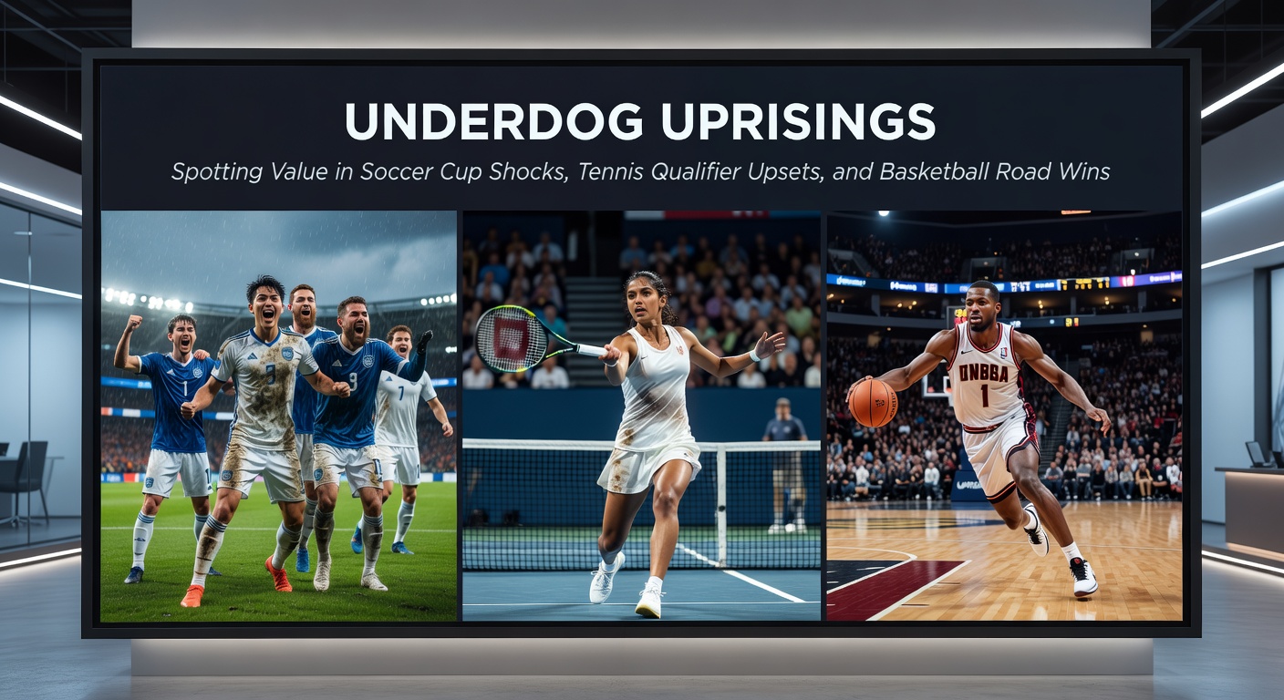 A soccer underdog celebrates a cup shock victory, with fans erupting in the stands during a dramatic match