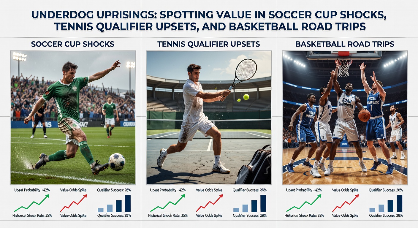 Tennis qualifier player fist-pumps after upsetting a seeded opponent on a sun-baked court, racket raised high