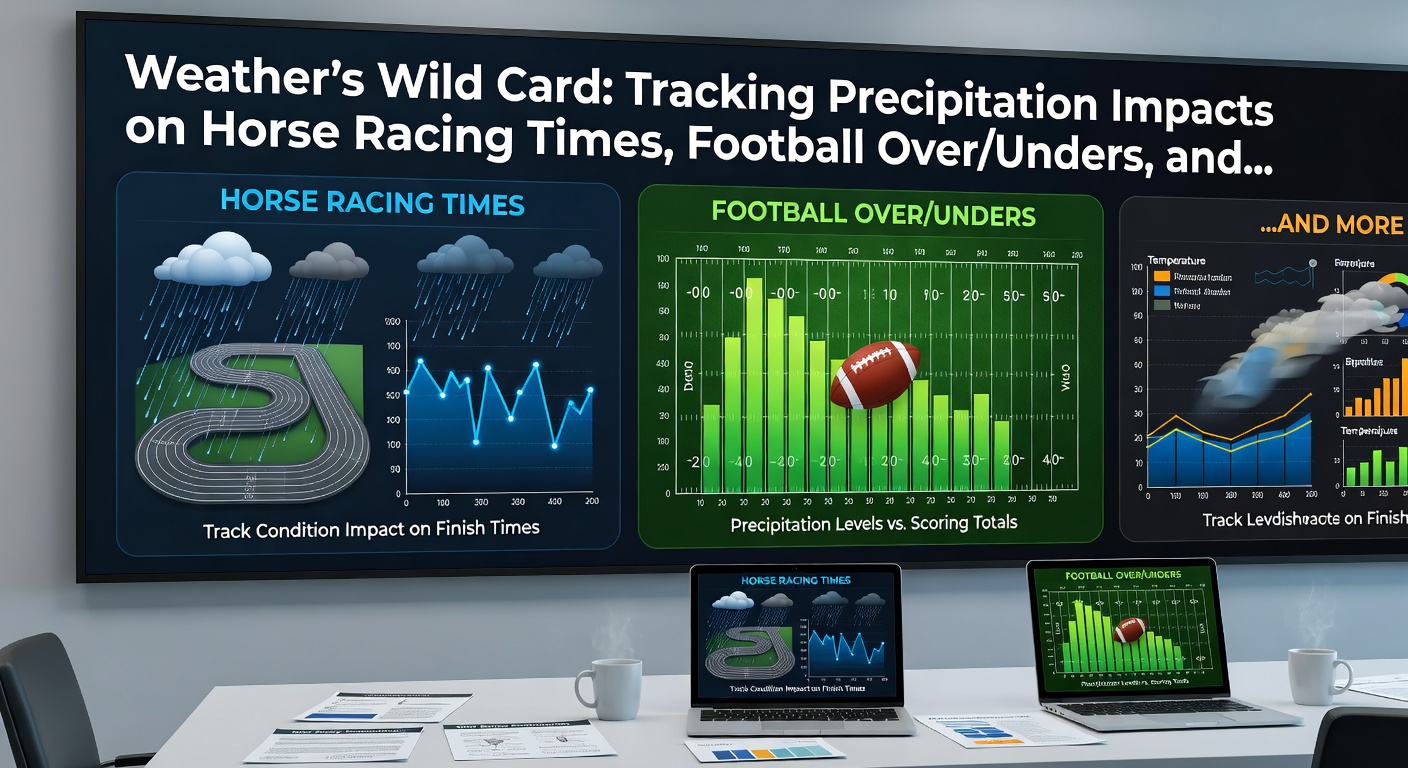 Tennis players on a rain-slicked grass court, one sliding during a point while dark clouds loom overhead